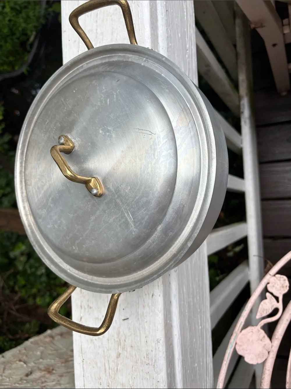 Pensofal Vintage Casserole Pan with Brass Tone Handles and Quality Aluminum Base